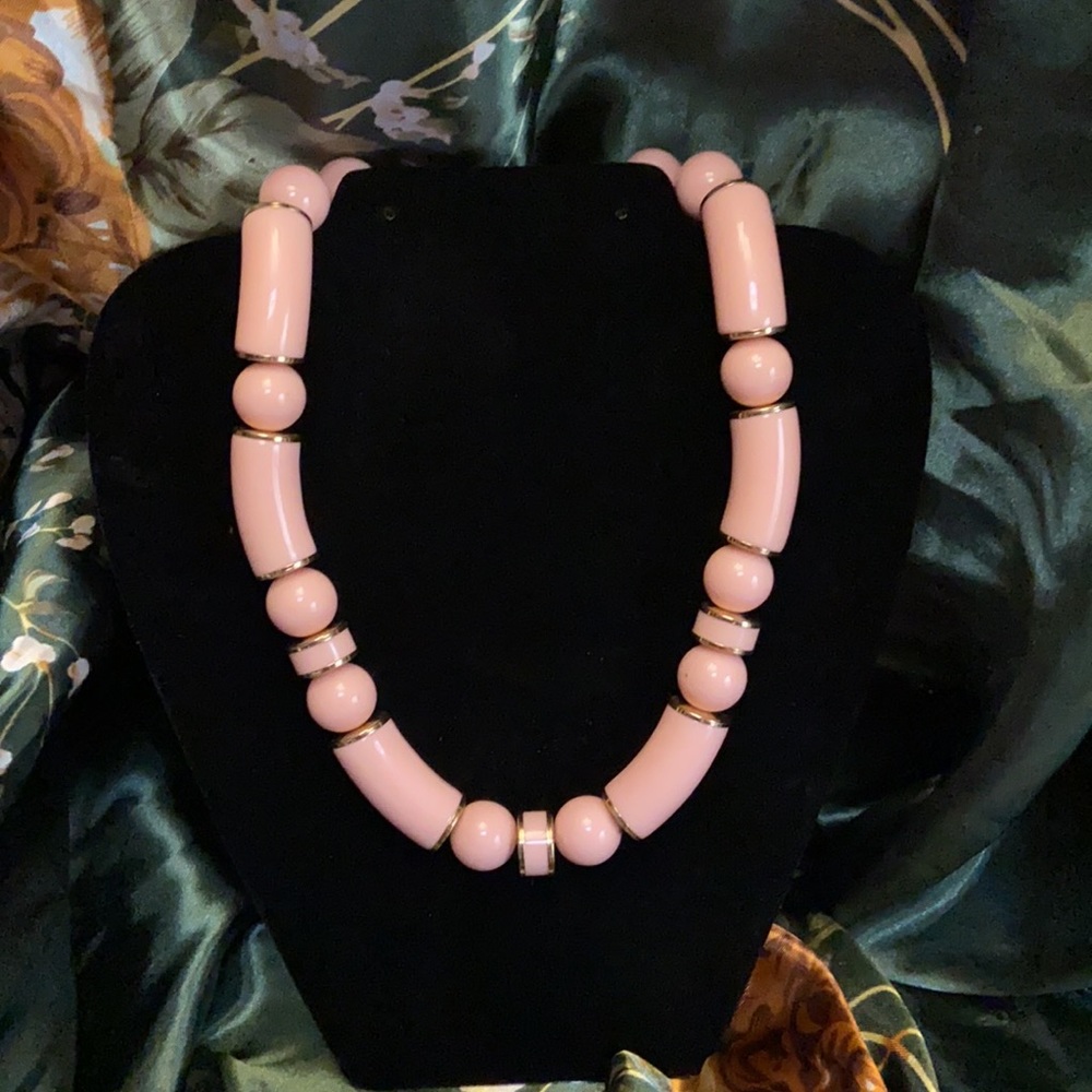 Vintage Pink Chunky Beaded Necklace